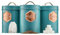 Cooks Professional 3 Piece Tea Coffee Sugar Cannister Set | Labelled Storage Tins | Containers with Airtight Lids | Canisters for Kitchen Accessories & Essentials | Teal & Copper