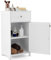 COSTWAY Badezimmerschrank, Badschrank schmal mit Schublade & Tür, Badkommode aus Holz mit verstellbaren Regal, Aufbewahrungsschrank modern für Badezimmer, Wohnzimmer, Küche, 43 x 34 x 77 cm (Weiß)