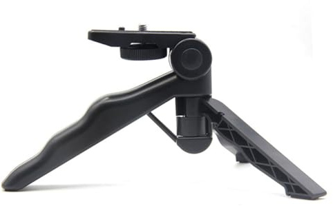 Gadpiparty Handkamera Stativ aus Aluminiumlegierung Leichtes Kleiner Dreibein Tischständer mit Verstellbarer Höhe für Outdoor Vlogging und Mobile Aufnahmen