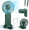 Mini Ventilatore Portatile, Ventilatore A Mano Ventilatore Piccolo da Viaggio Ventilatore Manuale Ricaricabile con 3 Velocità Ventilatore Personale per Esterni,Spostamenti,Ufficio,Campeggio(Verde)