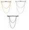 3 Stück Krawattennadel Metall Kragen Bar Pins,Krawatte Kragen Pin,Herren Shirt Halsband Clip,Kragen Bar Mit Kette,Krawattennadeln für Herren Anzug Accessoires Valentinstag JubiläUm Party