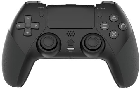 AARONMEI Wireless Gamepad Controller For PlayStation 4 With Motorized Vibration, 6-Axis Motion Sensing, Continuous Firing Function (Black)