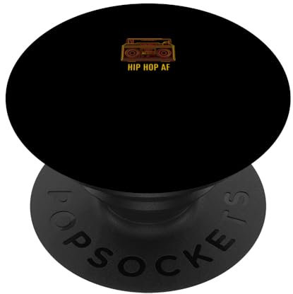 Hip Hop AF Boombox Retro-Musik Minimal Line Art Disco PopSockets Klebender PopGrip