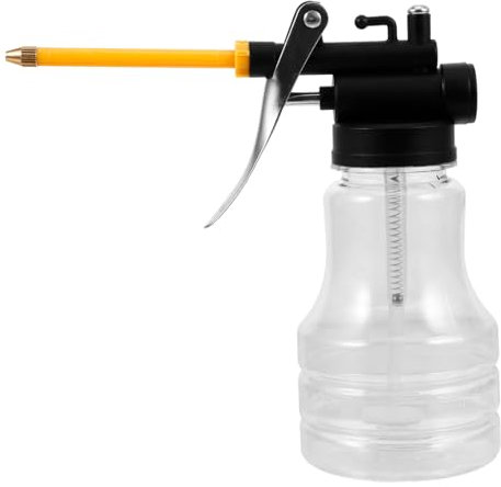 MAGICLULU Transparent Oil Container with Spout Engine Oil Bottle for Vehicles Manual Oiler Can for Easy Refilling and Versatile Use Automobiles and Motorcycles
