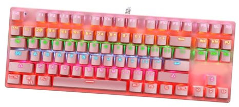 HOMSFOU 1Pièce Clavier Mécanique Punk Durable pour Gaming Conception Ergonomique Rétroéclairage LED pour Bureau