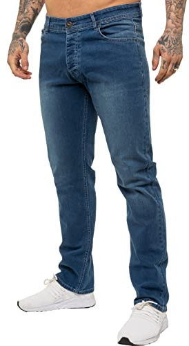 989Zé ENZO Jeans Uomo Pantaloni Casual Cotone Regular Fit con Elasticizzato