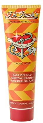 Dr. Bauer's Mineral Love Tropic Love für empfindliche Zähne, 1x90 ml | Meeresmineralien mit Marine Calcium Powder remineralisieren Zahnschmelz, versiegeln Dentinkanälchen – weniger Empfindlichkeit