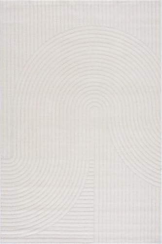 VIMODA Kurzflor Teppich Wohnzimmer – Moderner Design Teppich mit Struktur, weich, pflegeleicht, in Creme, Beige & Taupe,Maße:160x230 cm;Farbe:140C