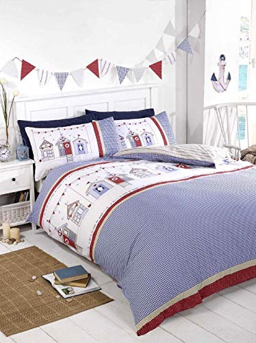 Beach Hut Double Duvet Cover and Pillowcase Set