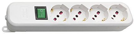 Brennenstuhl 1150739024 Multipresa Eco-Line con Interruttore di Sicurezza senza Cavo per Spine Elettriche, Bianco, 29 cm