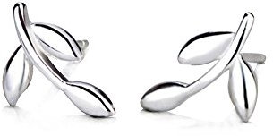 Belons Damen Ohrstecker 925 Sterling Silber Mädchen Blätter Ohrstecker Zweige Ohrringe Ohrschmuck
