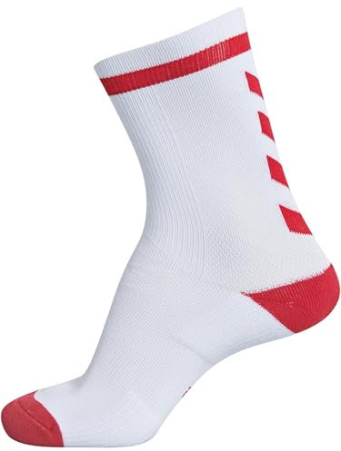 hummel Mixte Chaussettes D'intérieur Elite Basses Chaussettes, Blanc/rouge, 39-42 EU