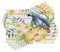 ABAKUHAUS Perroquet Lot de Sets de Table en 4 pièces, Tropic Perroquets Exotiques, Tissu Lavable pour Salle à Manger et Cuisine, Standard, Blanc Jaune