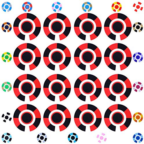Acclaim Lawn Bowls Identification Stickers Markers Standard 5.5 cm Diameter 4 Full Sets of 4 Self Adhesive Segmented Two Colour (Red/Black)