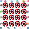 Acclaim Lawn Bowls Identification Stickers Markers Standard 5.5 cm Diameter 4 Full Sets of 4 Self Adhesive Segmented Two Colour (Red/Black)