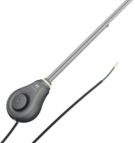 HOTTECH - Immersion Heater DROPplus, Electric Water Heater 300 Watts, Heating Element with Water and Air Temperature Control, Water Heater for Electric Radiator and Towel Radiators - Anthracite