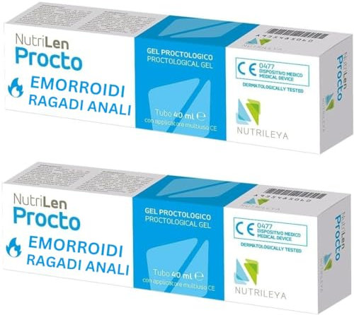 NutriLen Procto, 80ml - Crema Naturale per Emorroidi, Ragadi Anali, Varicosa, Fastidi Interni Esterni - Con Amamelide, Tea Tree, Acido Ialuronico, Olivo e Fico d'India - con Applicatore - Nutrileya