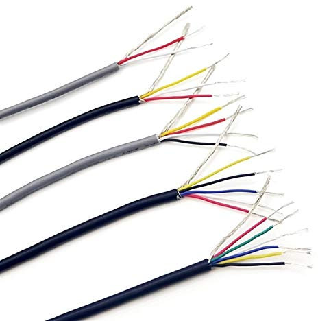 Leloo Lcuihong-copper wire 1M 28AWG Shielded Wire, Signal Cable, 2 3 4 5 6 7 Core, PVC Insulated Channel Audio Headphone Copper Control Shielding Wire Soft & Strong