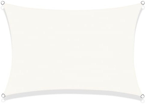 SUNNY GUARD Voile d'ombrage Rectangulaire 2.5x3.5m HDPE Respirant Toile Ombrage Une Protection des Rayons UV pour Patio Jardin, Terrasse,Extérieur,Balcon, Crème