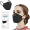 TubeRoo FFP2 Maske schwarz Fischform 50 Stück Masken, weiche runde Ohrschlaufen Gummiband, Atemschutzmaske, Fisch Maske, Mundschutz, Schutzmaske