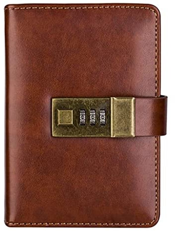 Notizbuch Notizblock Notizbücher A7-Ledernotizbuch Mit Passwort, Abschließbares Tagebuch, Europäisches, Minimalistisches, Literarisches, Ästhetisches, Retro-Handbuch, Exquisites Tagebuch Notizheft Not