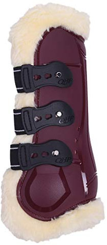 ARBO-INOX - Gamaschen - mit Fellimitat - elastischer Schnellverschluss (Pony, Bordeaux)