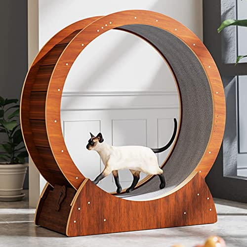 MOHTA Katzenlaufrad Braun Katze Rad Übung Laufband, Kleine Mittlere Große Katze Laufband Laufräder für Kätzchen Haustiere, Laufrad für Katzen 80/90/100/110cm (Size : XL-Diameter 110cm(43 1/4))