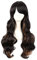 MapofBeauty 28 Zoll/70 cm Seitenscheitel Pony Charmante Frauen Lange Lockige Volle Haar Gewellt Perücke (Schwarz gemischt Braun)