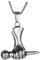 PAURO Mens Stainless Steel Singer Microphone Pendant Music Charm Necklace Hip Hop Jewellery Silver