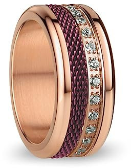 BERING Austauschbar Ringkombination für Damen in Rosé Gold & Lila mit einzigartigem Twist- & Change System, Douro
