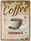 DODINO Cartel de chapa retro Café, 30x40cm Decoración de La Pared Vintage Para Bar Cafetería Restaurante