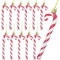 12 Stück Weihnachten Zuckerstange Ornamente Weihnachtsbaum Hängende Anhänger, Zuckerstangen Weihnachtsbaum,Christbaumschmuck Zuckerstangen für Weihnachtsparty-Zubehör (rot und weiß)