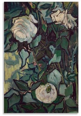Vincent Van Gogh Roses Poster Rosen, gemalt von Vincent Van Gogh im Jahr 1889. Leinwanddruck, Kunstposter, ungerahmt, 60 x 90 cm