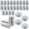 WOPPLXY 24 Stück Gewürzdosen, 100ml Silber Gewürzstreuer mit 3-fach Streuregulierung und Sichtfenster, Glas und Edelstahl Gewürzgläser für Gewürze, Kräuter, Salz