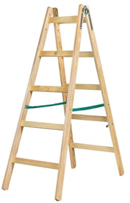 Systafex 2x5 Stufen 1,55m Leiter Doppelstufenleiter Malerleiter Elektrikerleiter Stehleiter Holzleiter