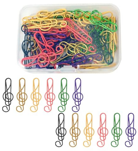 50 Stück Büroklammer Musiknoten Büroklammern Metall Große Paper Clips für Schule Büro Supplies Buch Memo Papier Foto Ordentlich von Dateiquittungen