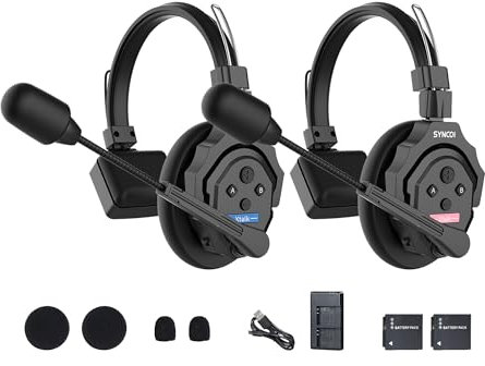 SYNCO XTalk X2 Sistema interfonico con cuffie senza fili a 2,4 GHz Design del dispositivo master casuale per le riprese cinematografiche e le performance sul palco degli spettacoli dal vivo (2PCS)