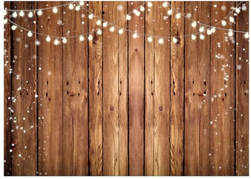 AIIKES 8x6M braun Retro Holz-Fotografie-Hintergrund für Babyparty und Geburtstag Dekoration, Studiozubehör 12-660cm