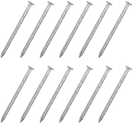sourcing map 50Pcs Fence Deck Nails, 1 9/16 Inch 304 Stainless Steel Spiral Deck Nail Spiral Shank Spikes for House Floor Repairing Wall Woodworking, Silver