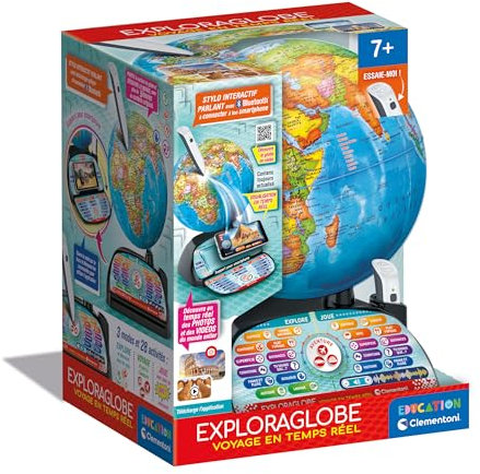 Clementoni Exploraglobe ab 7 Jahren – Reisen in Echtzeit – Lernspiele für Kinder – Lernen mit Spaß – hergestellt in Italien