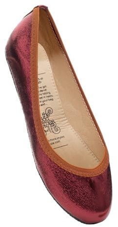 Rollasole Ballet Pumps – Ruby Red - Folding Flat Shoes for Women – Stylish Foldable Slip on Ballet Flats for Handbag (Red, UK Footwear Size System, Adult, Women, Numeric Range, Medium, 5, 6)