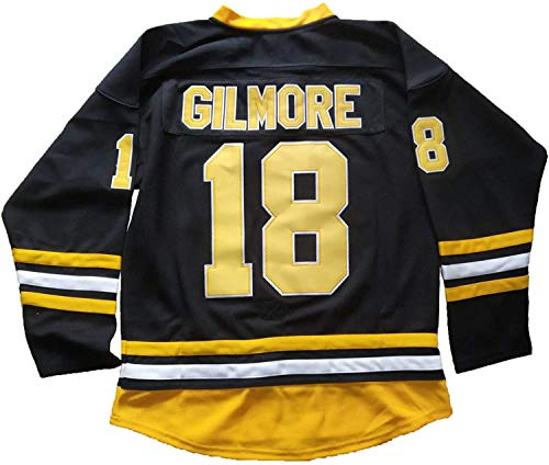 Kids Ice Hockey Jersey #18 Gilmore Hockey Shirts Black/White (Small, Black)