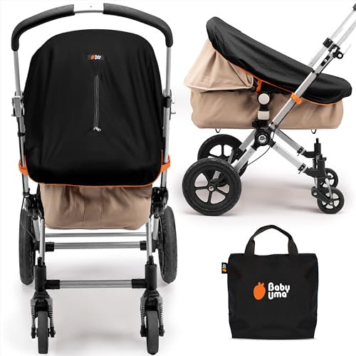Baby Uma Kinderwagen-Sonnenschutz – LSF 50+ Stubenwagen-Abdeckung, Baby-Sonnenschutz, atmungsaktiver Verdunkelungs-Mesh-Baby-Sonnenschutz, Kinderwagen-Abdeckung mit Reißverschlussfenster, 0–6 Monate