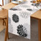 Inhobbok Tischläufer Schwarz Grau Dahlie Floral Leinen Modern Attraktiv Bauernhaus Tisch Center Dekor für Kommode Schrank Tisch TV Küche Esstisch Party Bankett Hochzeit 40x140cm