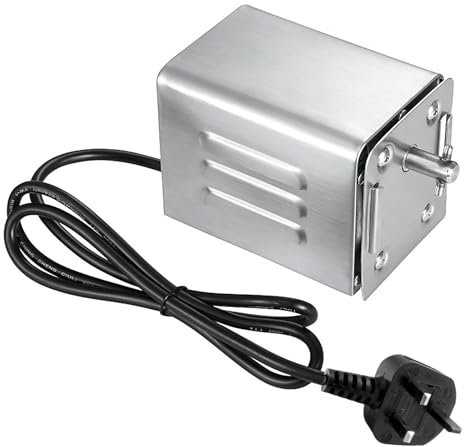 OUGPIU Electric BBQ Motor,100KG 2.5r/min BBQ Gas Grill Stainless Steel Rotisserie Electric Main Spit Motor,25W 220V BBQ Motor Spit Roaster Motor BBQ Grill Rotisserie,UK 3 Pins Plug