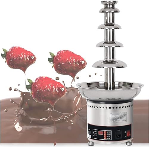 LABLADUO Chocolate Fountain, 5-Tier Chocolate Fountain Large Fondue Sets Adjustable Temperature Electric Chocolate Fountain Machine for Party Wedding and Birthday
