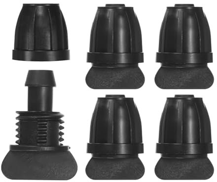 M METERXITY 5-Pack Drip Irrigation Barbed Locking Fittings, 3/8 Inch End Caps Tubing Connector Plastic Coupling for Greenhouse/Aquarium/Garden Watering System, Drip Irrigation Parts