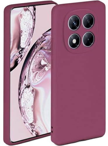ONEFLOW Soft Case für Redmi Note 14 Pro 5G Hülle aus Silikon mit Kameraschutz, Silikonhülle mit erhöhtem Schutz fürs Display, Backcover Schutzhülle, weiche Handyhülle, Pflaume