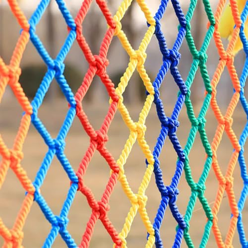 GQZJY Colored nylon net cargo net balcony stair protection safety net for ceiling wall garden outdoor decoration 4mm * 5cm(Size:2x2m)