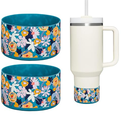 HEYSKAY 2pcs Protective Flask Silicone Boot Base for Stanley Quencher Adventure 40oz & Stanley IceFlow 20oz 30oz Tumbler, and Compatible with 12-24oz Hydro Sport Water Bottles,Yeti and More